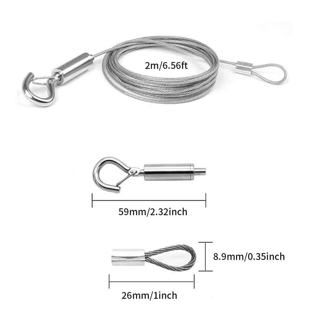 2PCS With Hook Loop Picture Hanging Wire Heavy Duty Stainless Steel Rope Frames Wire Hangers  Home