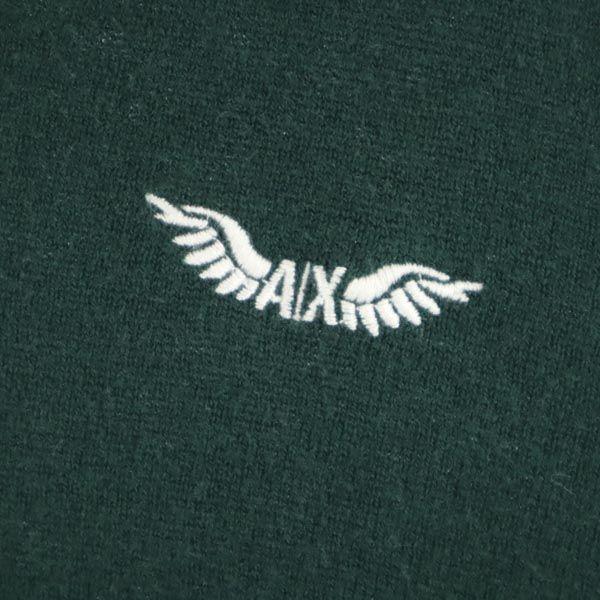 Armani Exchange Свитер с V-образным вырезом, длинный рукав M Зеленый система вязания Мужской Б/у