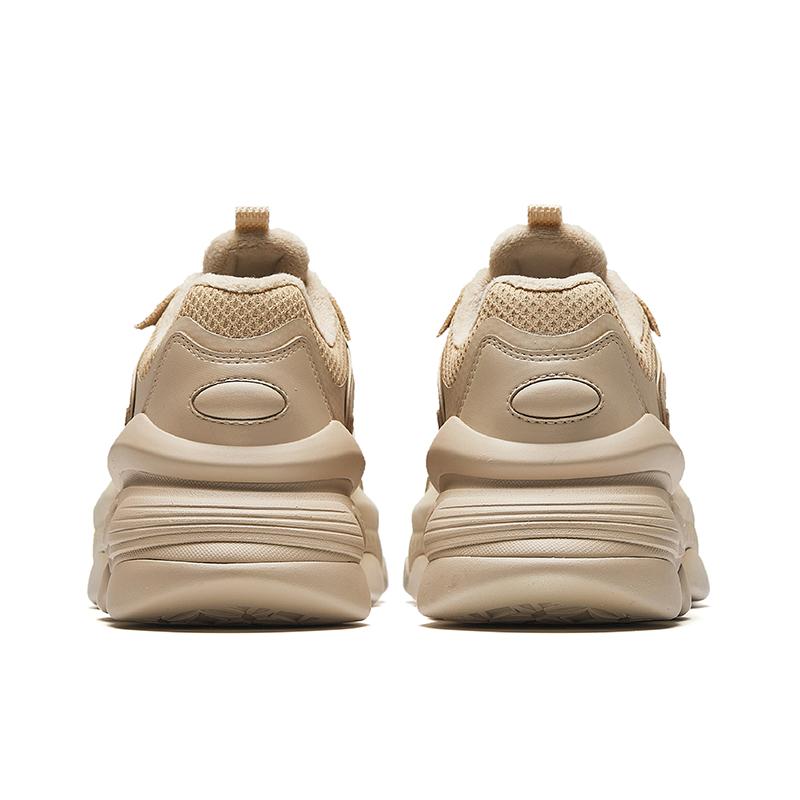 Anta Белые микрофлисовые удобные модные нескользящие теплые низкие кроссовки для папы женские кроссовки коричневые 922418885-9