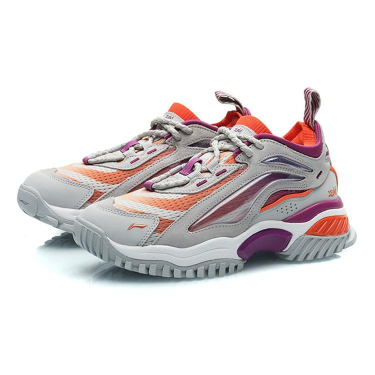 Li Ning Aurora Skywalk BAD FIVE XGIRL Низкие спортивные повседневные кроссовки Женские Микрокристаллический серый AGLP146-1