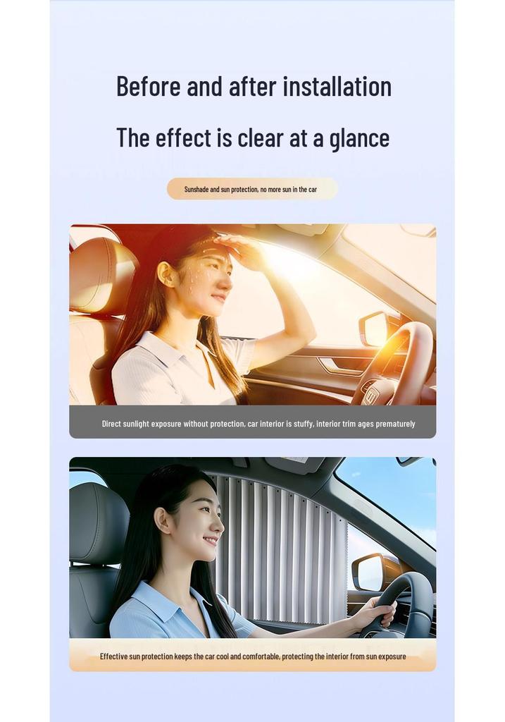 Magnetic Car Window Sunshade Curtain for Rear Seat Privacy