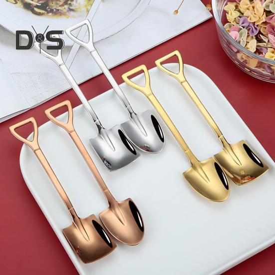 Ложка-лопатка из нержавеющей стали, ложка для мороженого, мини-десертные ложки, креативные формы, кофейная чайная ложка, подарок для кухни, ресторана, вечеринки