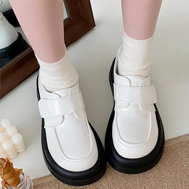 Ретро туфли-лоферы на толстой подошве, увеличивающие рост, в британском стиле jk, из маленькой кожи, для женщин, новая модная модель для студентов на весну и осень 2025 года, для ношения с юбками, одинарные с