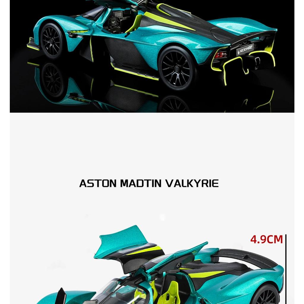 НОВЫЙ 1/23 Aston Martin Valkyrie Суперкар Сплав Модель Автомобиля Игрушка Литье под Давлением Металлическое Литье Звук и Свет Автомобильные Игрушки для Детей Транспортное Средство