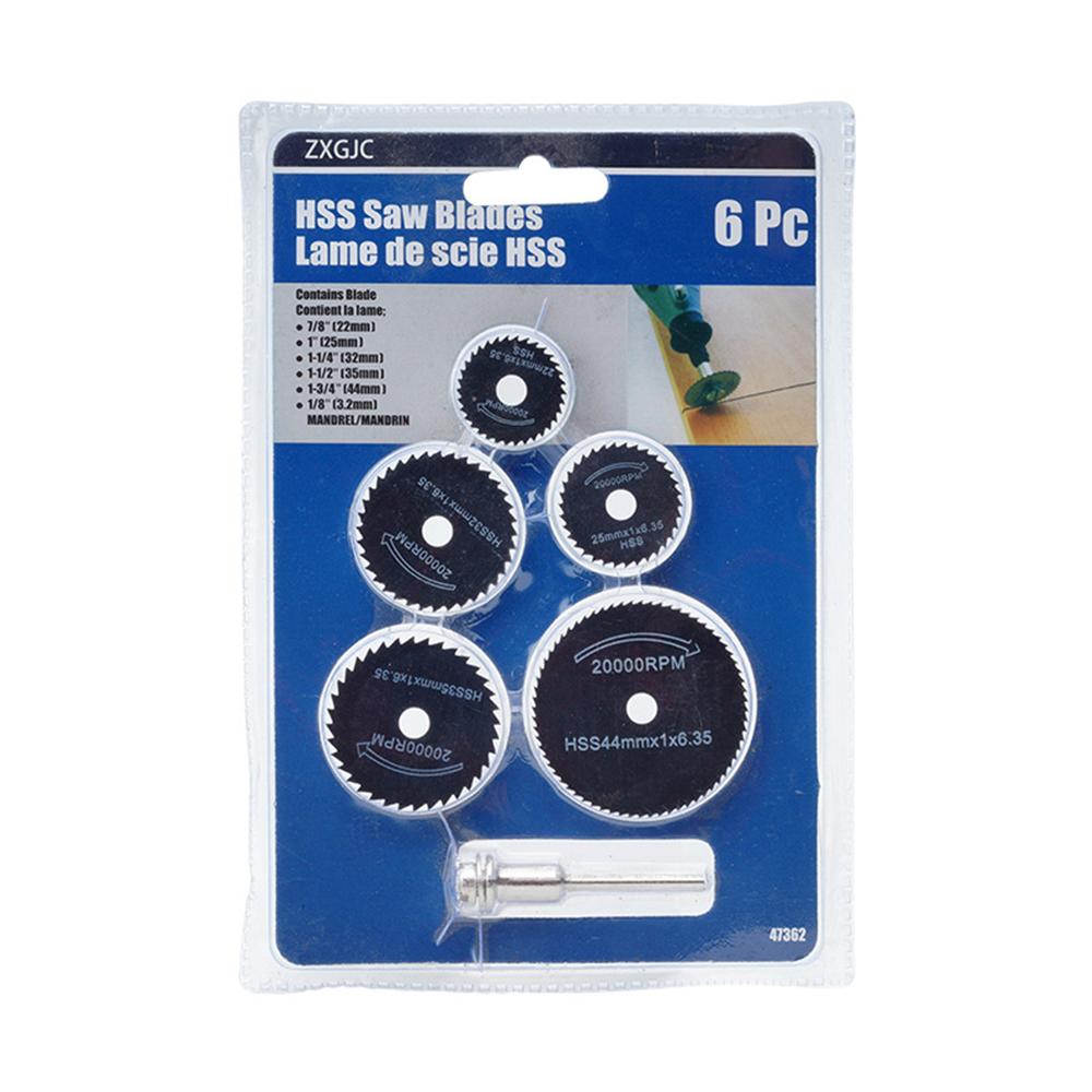 6 шт. Деревообработка Металлорежущее полотно Электрическая дрель Циркулярная пила Высокоскоростная сталь Электрический шлифовальный станок Маленький набор пильных полотен