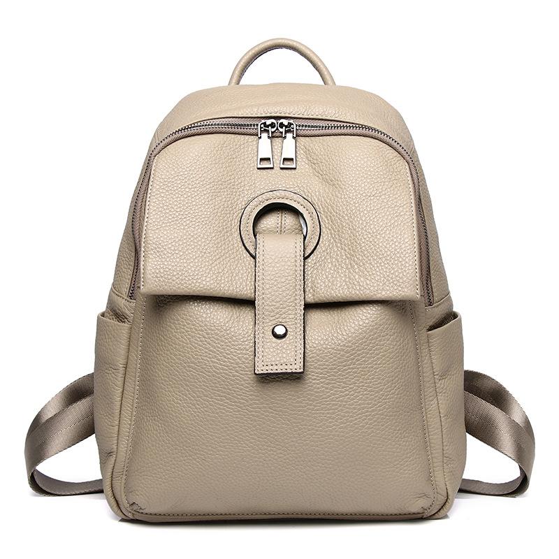 Top Layer Leather Backpack Women's Leather Women's Bag Fashion Backpack Crossbody Bag Splicing Leather