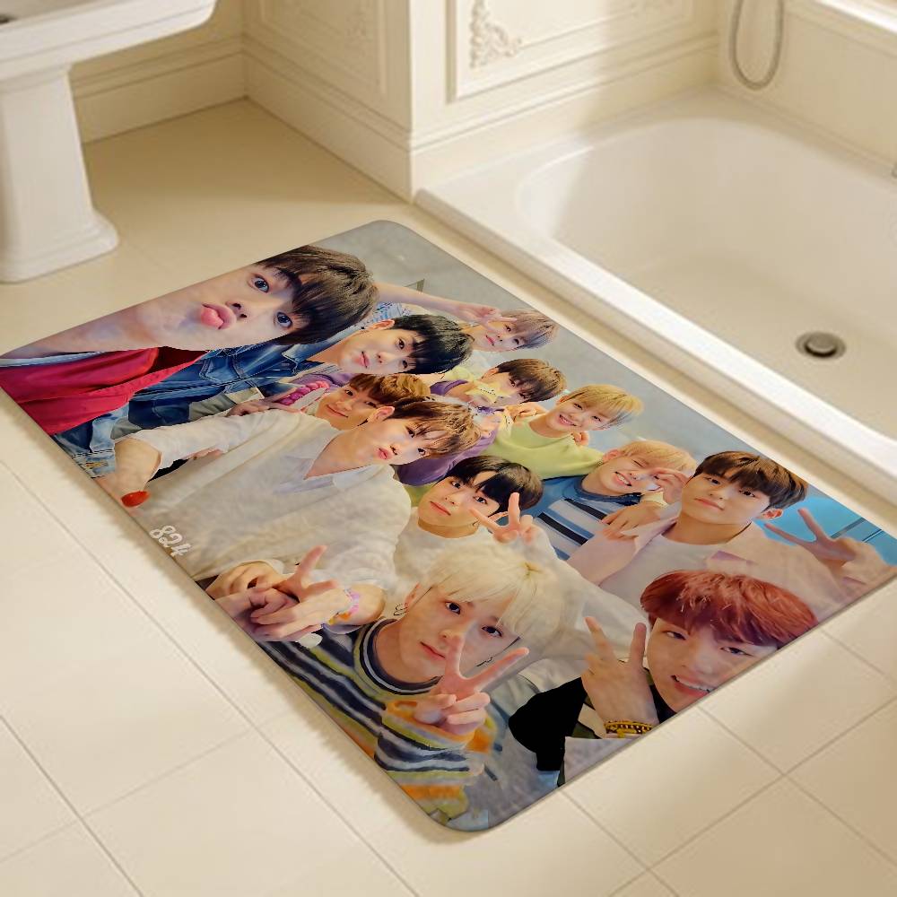 Kpop Group T-Treasure Floor Mat INS Style Soft Bedroom Floor House Laundry Room Mat Anti-skid Household Carpets