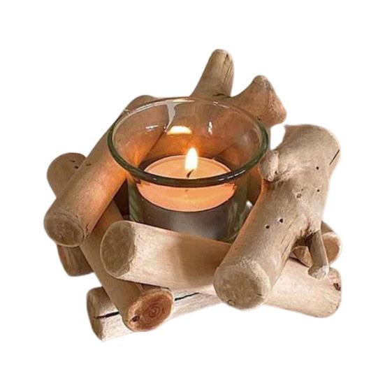 Подсвечник из плавающего дерева, ручной работы, подсвечник для чайных свечей, деревенская свеча, чашка для дома, гостиной, спальни, кухни, декор