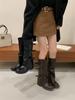 2025 осень и зима новая модная обувь с пряжками-ремнями, ботинки-рыцари, ботинки-брюки, женские