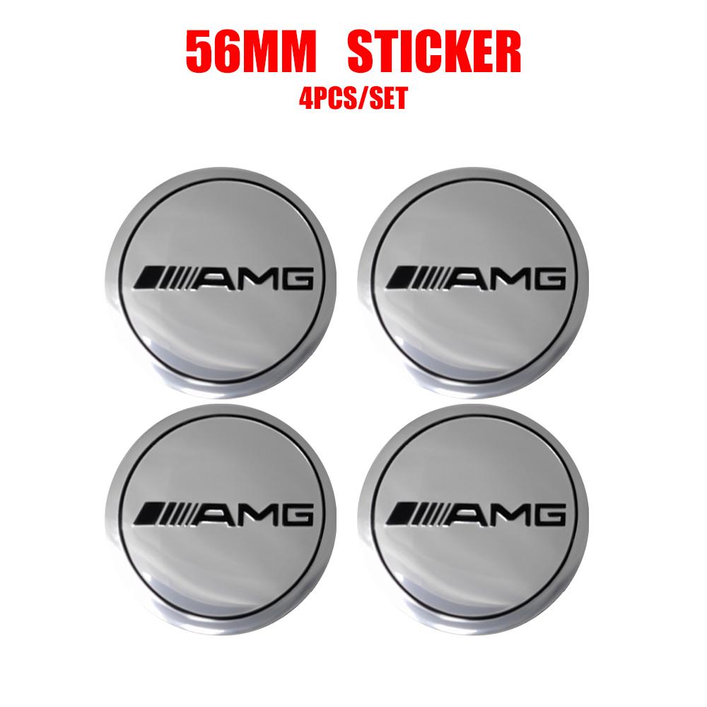 4pcs 56/60/65mm Car Wheel Center Hub Cap Sticker Decal for Mercedes Benz A B C E M R G S Class Exclusive AMG W108 W124 W126 W140