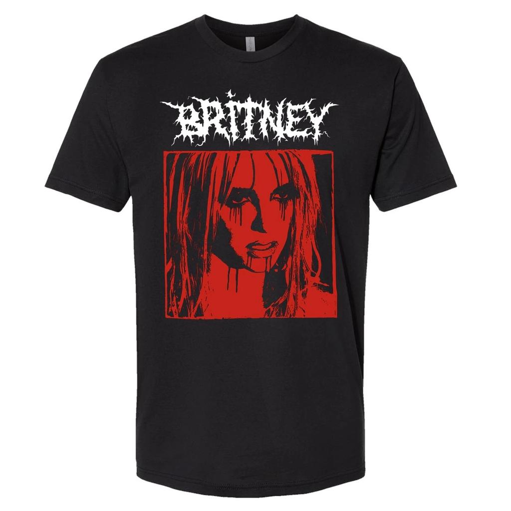 Футболка Britney Spears Черный Металл Смешная Футболка Панк Рок Фан Одежда Высококлассная Роскошь Для Мужчин и Женщин Топ Y2k
