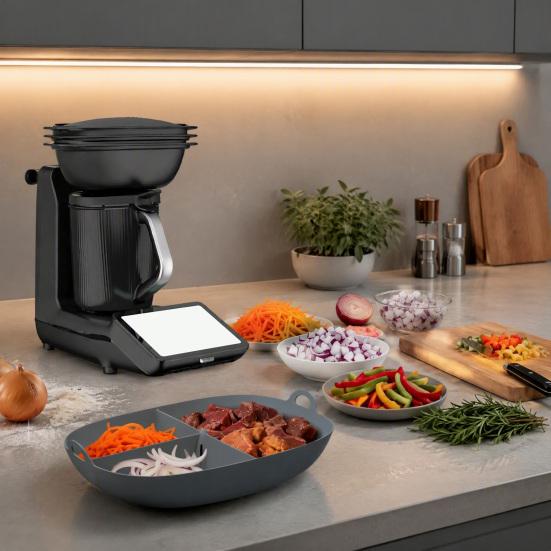 Домашняя выпечка и пароварка Силиконовый сетчатый противень для Thermomix TM7, Пищевой антипригарный многоразовый вкладыш для приготовления на пару, Термостойкий кухонный