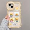 Подходит для чехла для мобильного телефона Apple 15PM IPhone 14 Четырехсеточный медвежонок 13 Волнистый бок Невидимая двойная подставка XS
