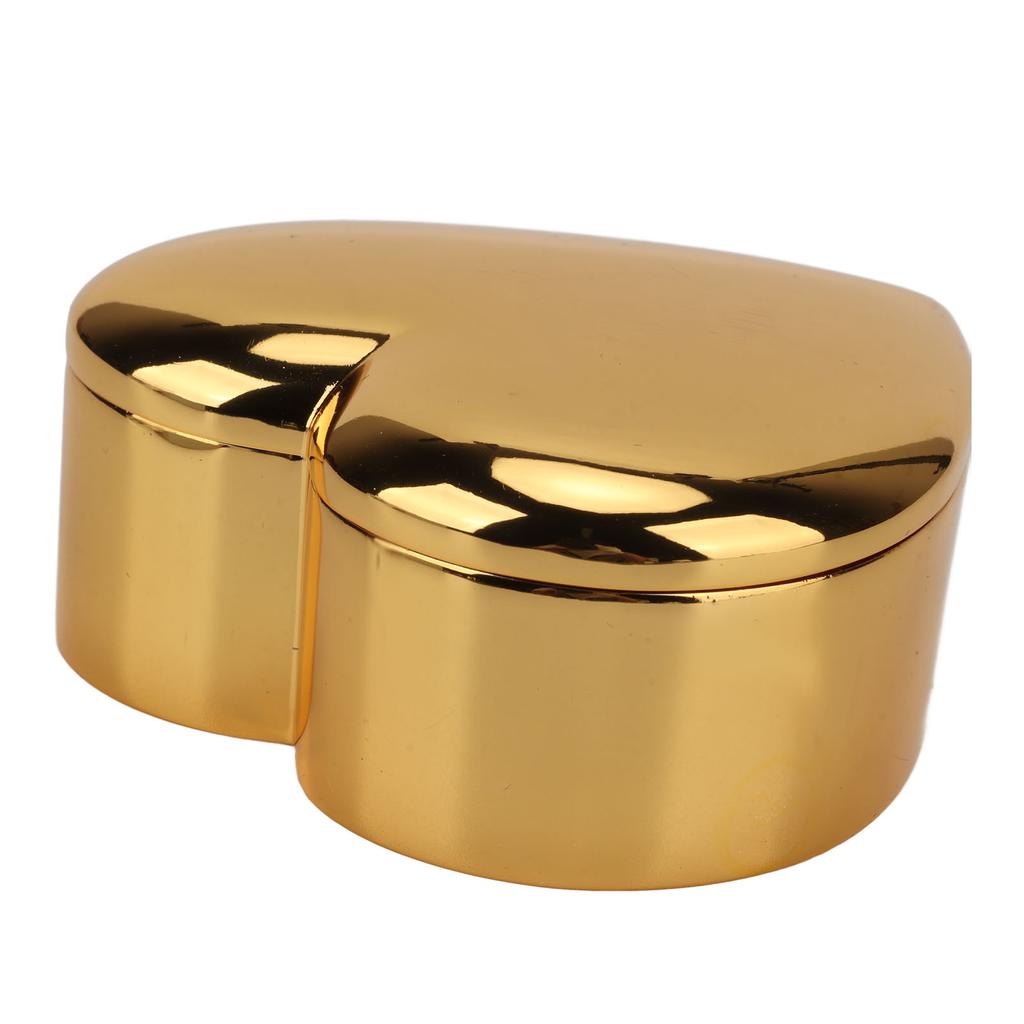 Шкатулка для украшений в форме сердца Золотой сплав цинка Металл Полированная отделка Бархат внутри Античное кольцо-сердце