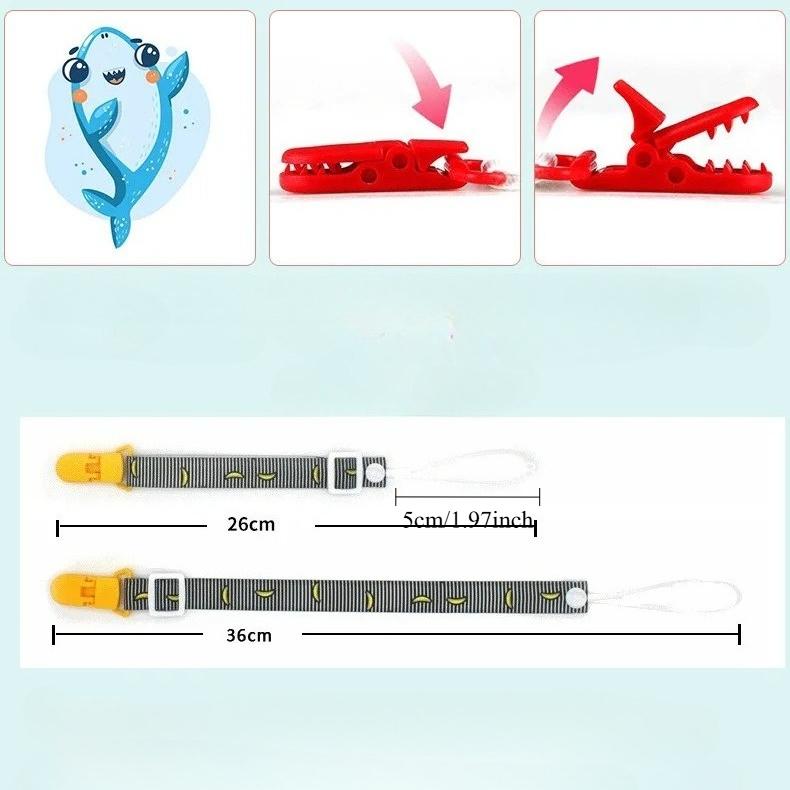 Cute Cartoon Baby Pacifier Clips Chain Ribbon Dummy Soother Holder Chains Adjustable Buckle Strap for Pacifier Baby Feeding Gift