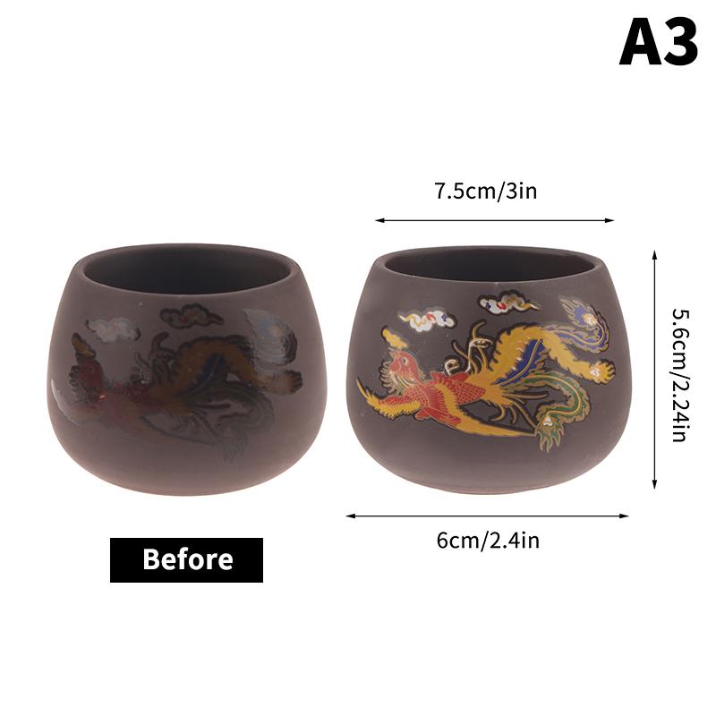 Чайная чашка Дракон Феникс в китайском стиле, меняющая цвет, из фиолетовой глины, термостойкая, чайник для заваривания чая, чайная пиала, посуда для напитков, чайный сервиз
