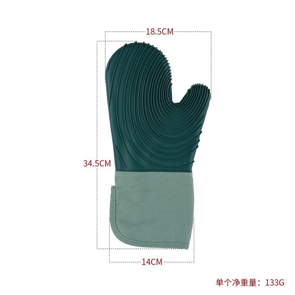Silicone Cotton Cloth Thermal Insulation Gloves Microwave Oven Anti-scalding Kitchen High Temperature Resistant Thickened Baking Gloves