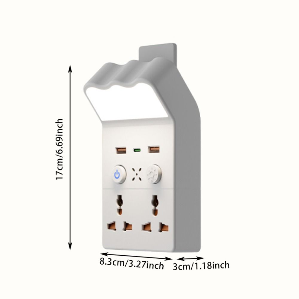Universal Socket Plug in Night Light Warm White LED Outlet Power Strip Socket Wall Lamp  Dormitory