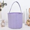 Пасхальное ведерко в клетку для детей, сумка для хранения в детской, подарочная корзина для новорожденных с ручкой для вечеринок по поиску пасхальных яиц