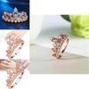Красивое кольцо-корона в корейском стиле с покрытием из розового золота и искусственными драгоценными камнями для женщин