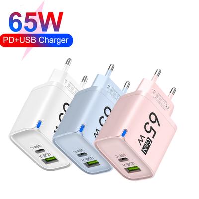 Быстрое зарядное устройство 65 Вт USB Type-C для iPhone Honor Xiaomi Huawei Samsung Oneplus GaN Высокоскоростной адаптер для мобильного телефона