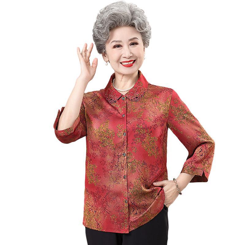 Grandma's Spring and Summer Silk Tops: Lightweight Shirts for Elderly Women