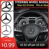 tuhgj1 Car Sticker 1pcs 52mm 57mm Car Steering Wheel Badge Emblem Sticker Auto Styling For Mercedes Benz AMG A B C E S Class GLC GLK GL