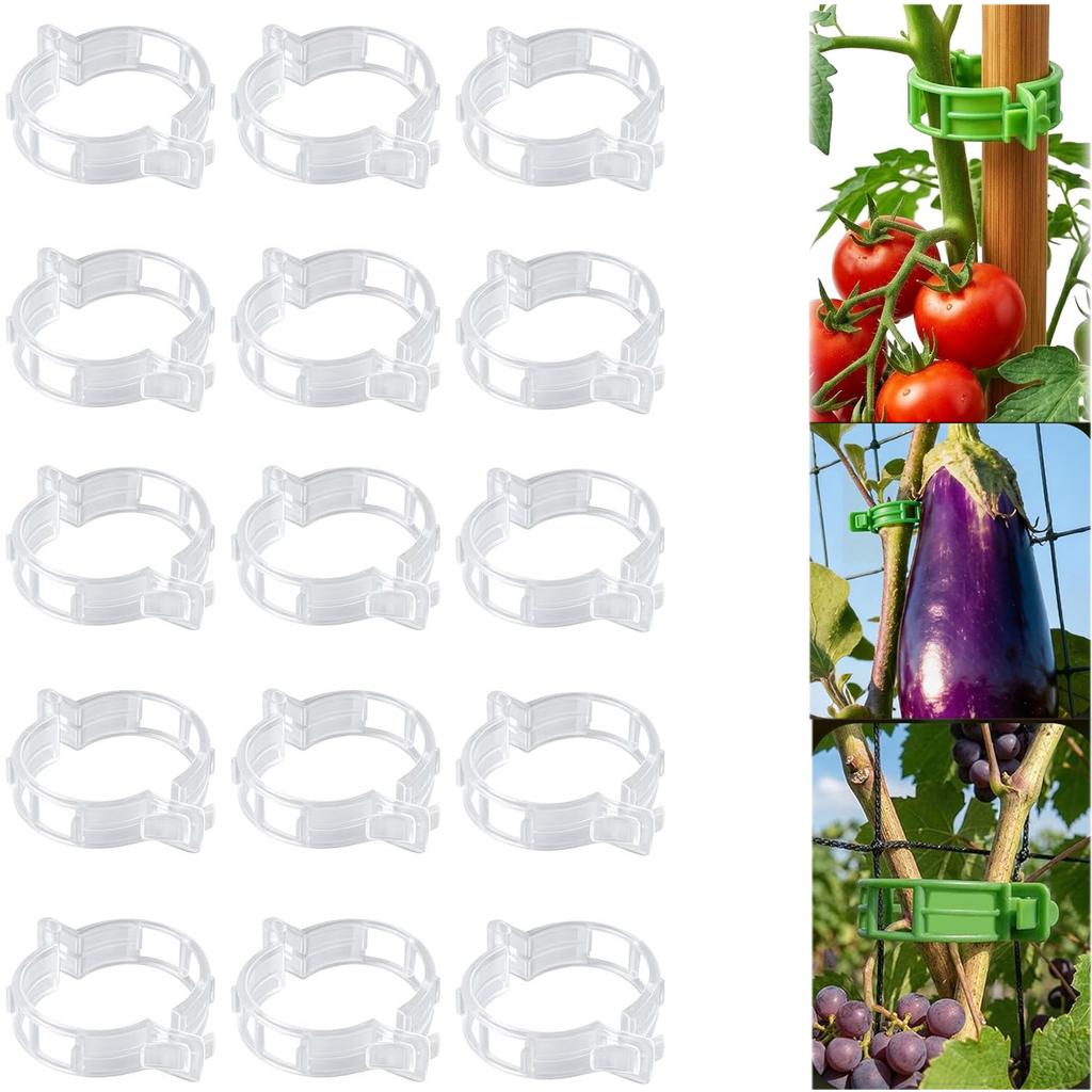 300Pcs Plant Clip for Climbing Plants Plastic Trellis Plant Support Clips for Garden,Reusable Clips for Supporting Grape Tomato Vine,Vegetables Plants