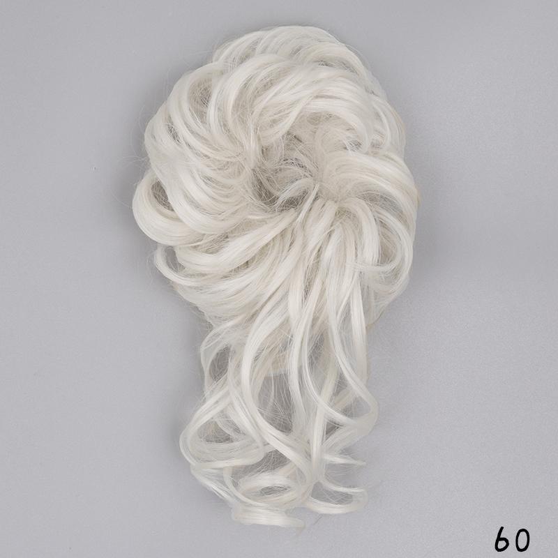 Synthetic Hair Bun Extensions Messy Curly Chignon Blonde Brown Donut Elastic Chignon for Women