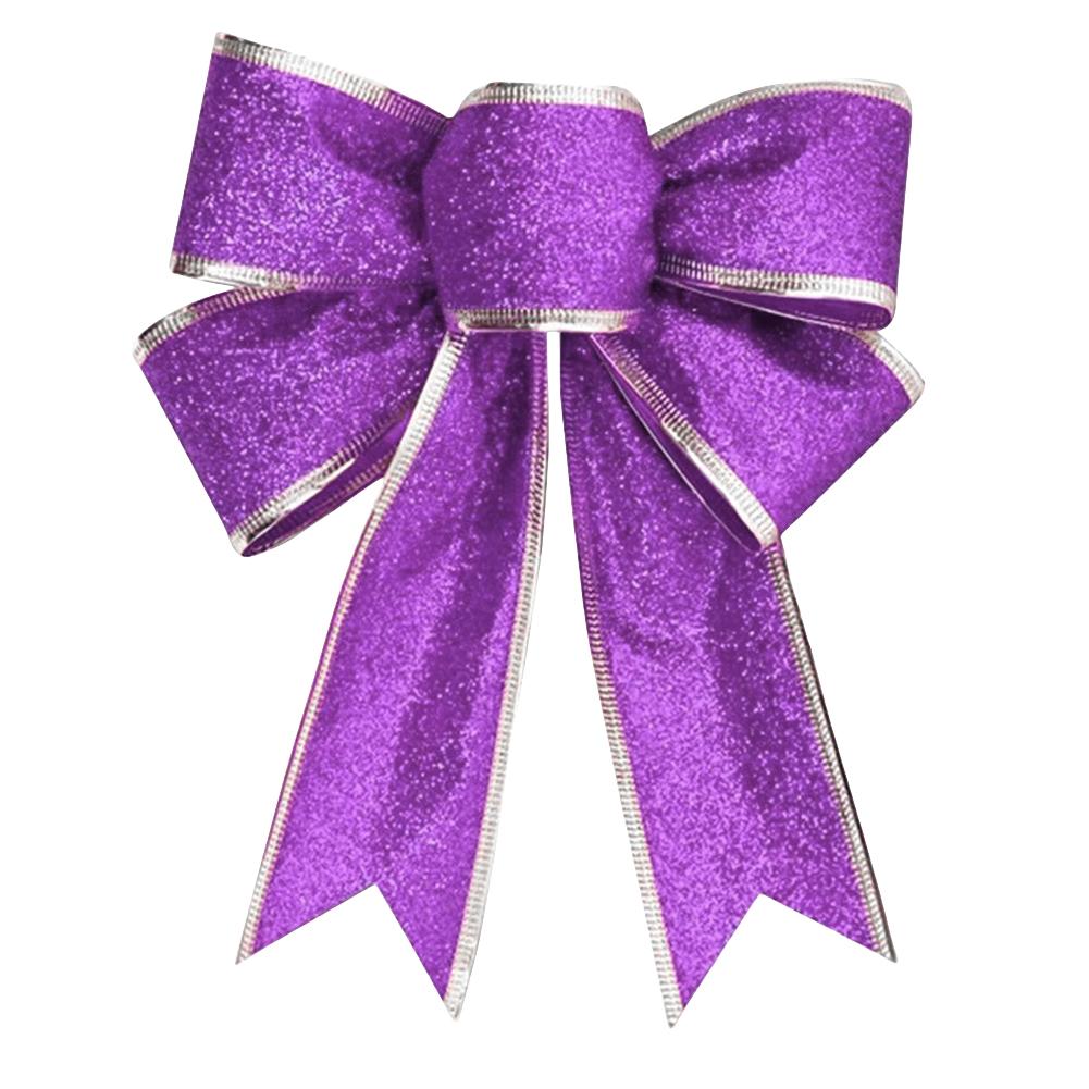 5Pcs Christmas Large Bowknot Decor Glitter Ribbon Bow Wreath Ornament for Christmas Tree Presents Decor