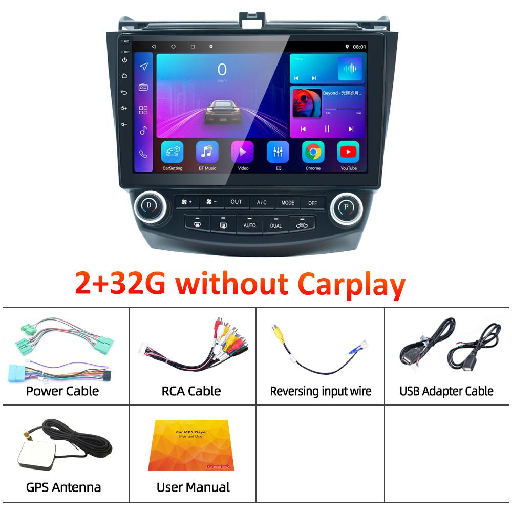 Reakosound Android 11 10,1-дюймовый автомобильный мультимедийный плеер Carplay с GPS-навигацией, аудио, WIFI, автомобильное радио, стерео для Honda Accord 2003-2008