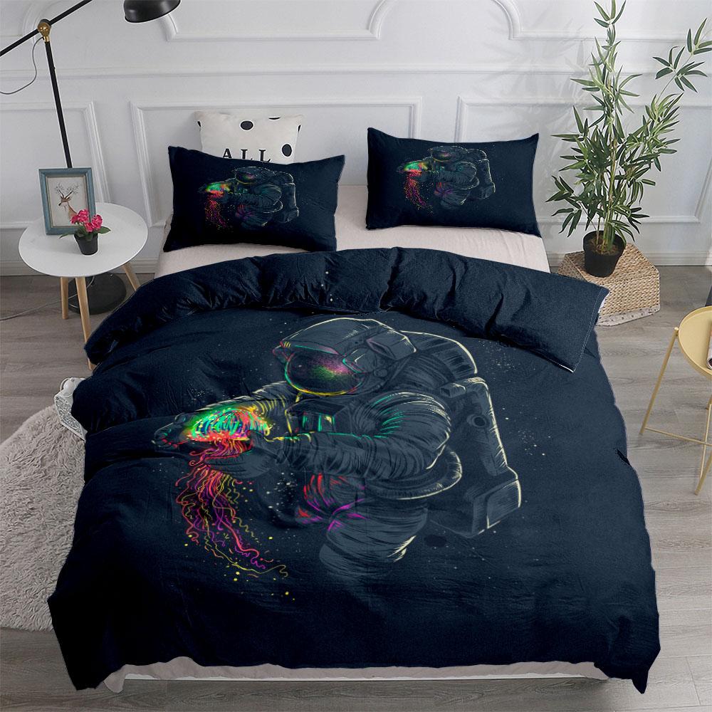 Rockets Space  Children Duvet Cover Set UK Single Double King US Twin Full Queen Size Anime Bed Linen Set