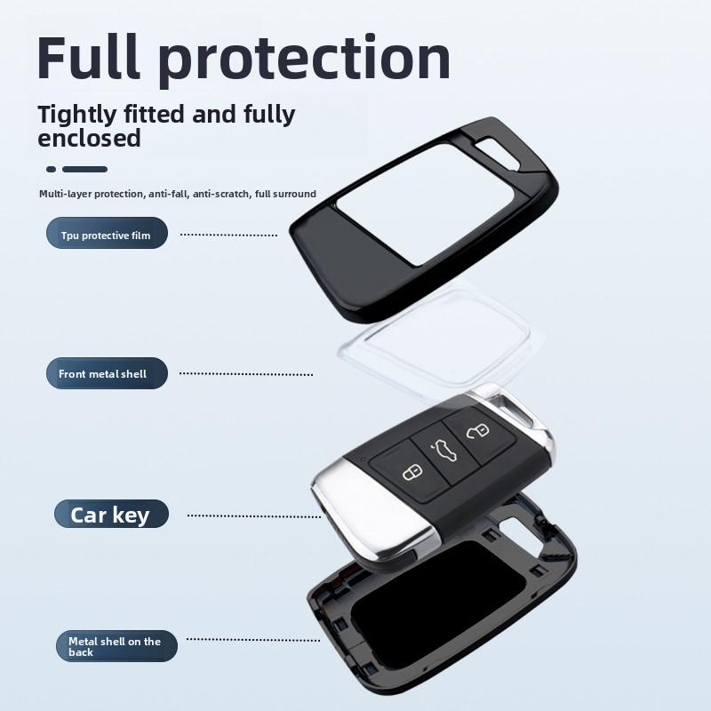 Для VOLKSWAGEN Новый Чехол-Оболочка из Кожи и Цинкового Сплава для Автомобильного Ключа Для VW Volkswagen Magotan Passat B8 Skoda Superb Kodiaq A7 Автомобильный Ключ