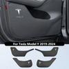 AMJ1 Car Door Anti-Kick Pads For Tesla Model Y Juniper / 3 Highland Leather Side Door Panel Protector Anti-Dirty Pad Car Decoration