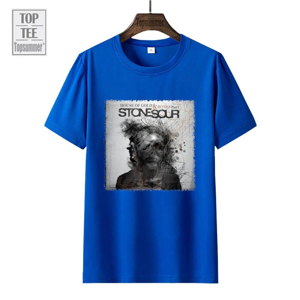Дом золота и костей, штат Пт. Футболка с 1 альбомом Stone Sour Tour, уличная одежда, футболки с короткими рукавами 90-х годов, одежда с графическим принтом