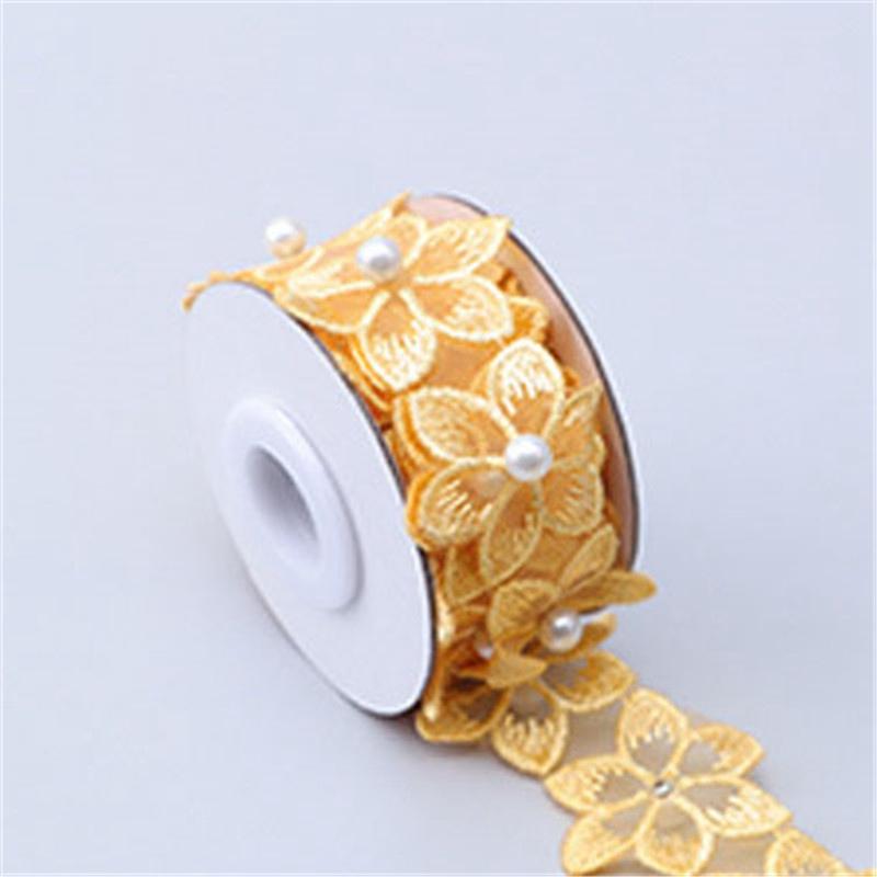 Изысканное свадебное платье, 1 ярд, аксессуары «сделай сам», кружевная вышитая лента, одежда, шитье, отделка цветами из бисера