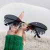 Sunglasses Personalized Tears Metal Frameless Sunglasses Dot Diamond Ball Funny Glasses