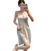 Ice Silk Sleepwear Women Summer Sleeveless Nightdress With V Neck For Home Relaxation