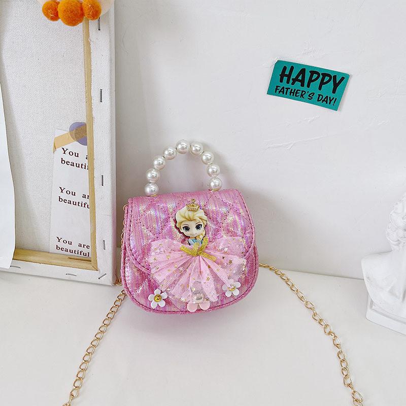 Adorable Mini Princess Handbag For Kids With Cute Cartoon Design And Pearl Details