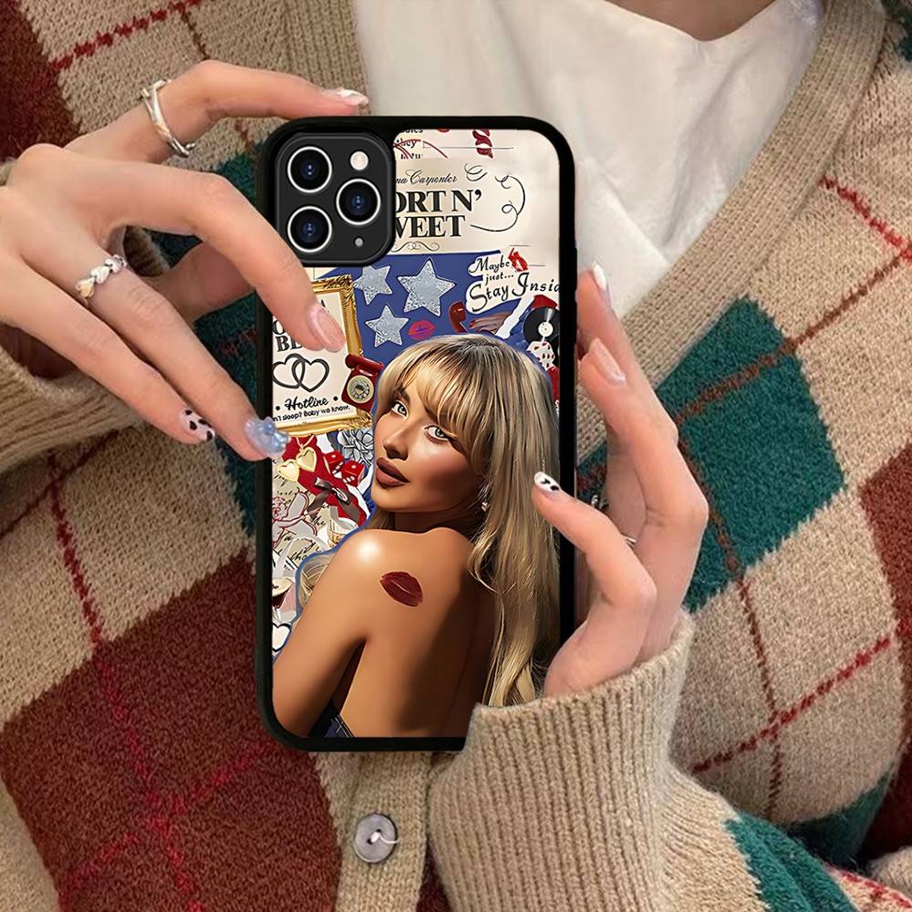 Чехол для телефона Singer S-Sabrina C-Carpenter для IPhone 17 16 15 14 13 Pro 12 11 Pro Max, Жесткий PC+TPU, Задняя крышка