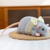 Креативная плюшевая кукла-мышь в цветочном платье Мультяшная мышь на ветке с цветами Мягкая игрушка-мышь с бантом Подарок для детей День рождения