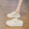 Fashion CRLAYDK Summer Women's Lace Comfortable Slip On Mules Mesh Skate Slippers Ladies Backless Slide Loafers Casual Platform Shoes