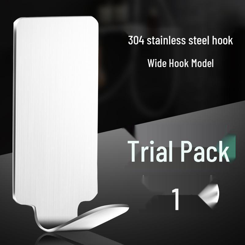 Stainless Steel Adhesive Wall Hook for Clothes, Coats, and Hats - No-Punch Installation, Ideal for Kitchen and Bathroom.