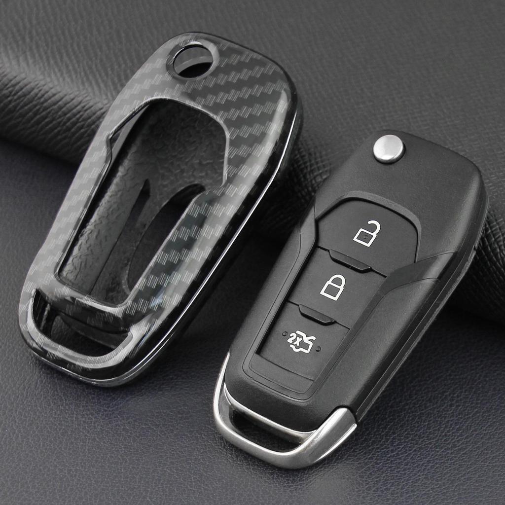 Ford Car Key Shell - Fits Ranger, Mondeo, F150, Carbon Fiber Design