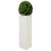 Plant Pot Set 2 pcs White Triangular 30 x 26 x 75 cm Steel