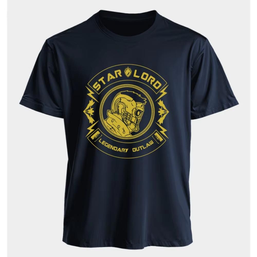 Marvel Mens and Womens Tshirts StarLord Summer American Spring and Autumn Basic Loose Sporty Punk Oversized Shortsleeved