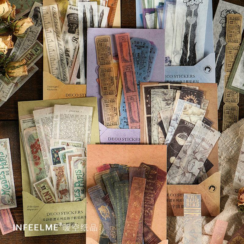 30pcs Vintage Stickers pack Diy Diary Album Planner Creativity Decorative Scrapbooking material Junk Journal Supplies