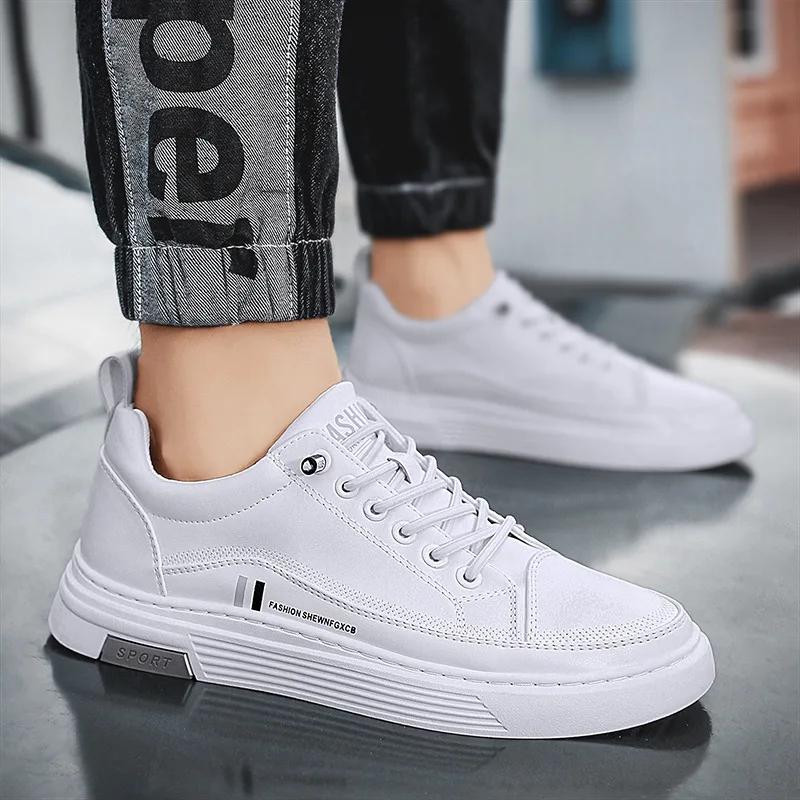 Men's Shoes 2025 Spring New Casual Shoes Fashionable Low Top Soft Soled Board Shoes Simple Thick Soled Breathable Single Shoes