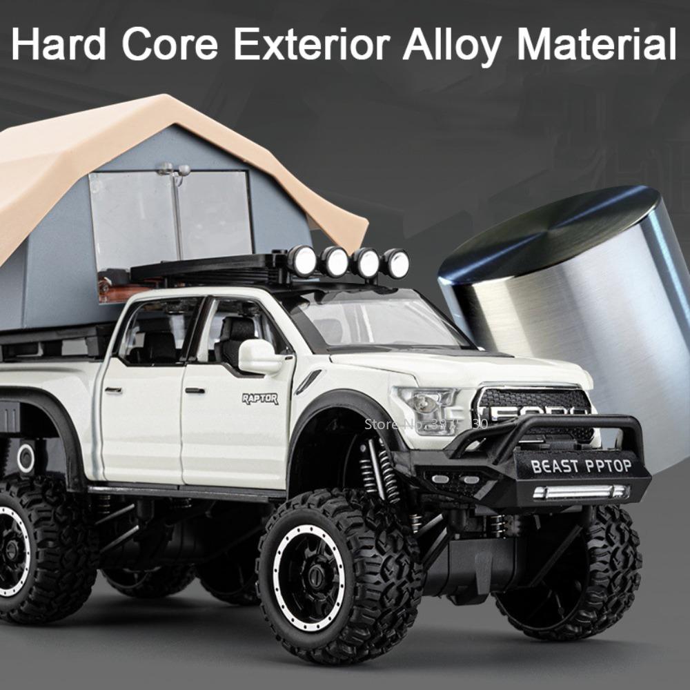 1/24 Ford Raptor F150 игрушечная модель автомобиля литая литая со звуком и светом заднее колесо инерционные игрушки модели транспортных средств мальчики подарок на день рождения