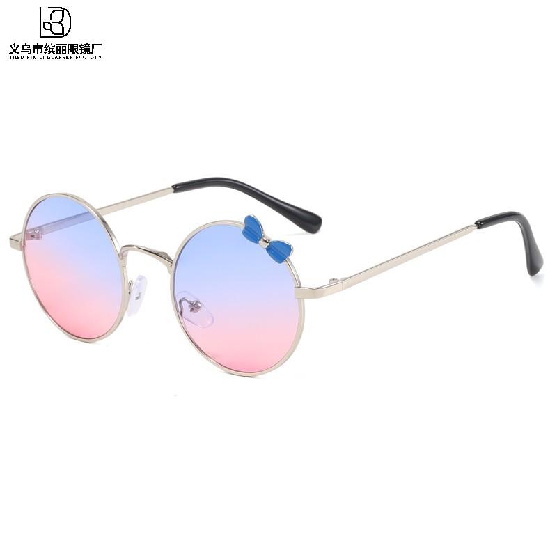 Модные декоративные очки для мальчиков и девочек, очки для отпуска на море, симпатичная детская солнцезащитная оправа с бантом